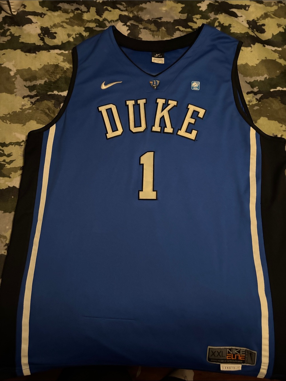 Nike Duke Blue and White Basketball Jersey - #1